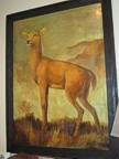 Vintage painting of deer
